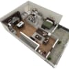 Floor plan: 1 BR Designer Overlook