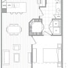 Floor plan: 1 Bed/1 Bath-A1