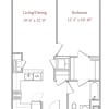 Floor plan: 1BR, 1BA