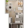 Floor plan: 1x1 - B1