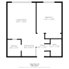 Floor plan: 1 Bed 1 Bath Deluxe