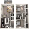 Floor plan: Two Bedroom Townhome