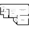 Floor plan: 1 Bed - 1 Bath | a01 - The Judd