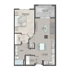 Floor plan: 1 bedroom