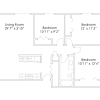 Floor plan: 3 Bedroom 1 Bathroom A