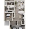 Floor plan: 2 Bedrooms, 2 Bathrooms