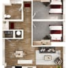 Floor plan: 2BR/1BA