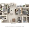 Floor plan: 2-Bedroom 2-Bathroom | 1240 sqft
