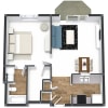 Floor plan: One Bedroom Plus