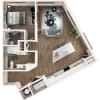 Floor plan: One-Bedroom Apartment (A6)