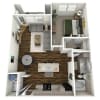 Floor plan: 1 Bed, 1 Bath