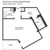 Floor plan: Studio 1BA (530sf)
