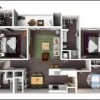 Floor plan: 3 Bedroom Furnished