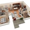 Floor plan: 2 BR Grand Courtyard Garage