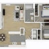 Floor plan: 2 Bedroom / 1 Bath