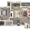 Floor plan: 1 Bedroom, 1 Bath