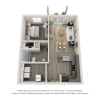Floor plan: Apartment 1 Bedroom 1 Bathroom