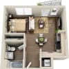 Floor plan: 1x1 Den