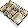 Floor plan: 1 Bed 1 Bath