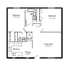 Floor plan: 2 Bed 2 Bath 842 sq ft
