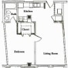 Floor plan: 1 Bedroom Apartment