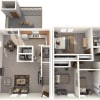 Floor plan: Three Bedroom Townhome