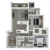 Floor plan: 2 Bedroom 2 Bath