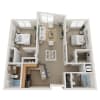 Floor plan: 2 Bed 2 Bath