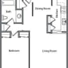 Floor plan: 1 BR, 1 BA
