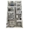 Floor plan: 3 Bed 2 Bath