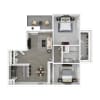 Floor plan: B1- 870 SQ