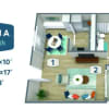 Floor plan: The Athena (1x1)
