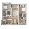 Floor plan: Two Bedroom with Study