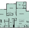Floor plan: Two-bedroom/two-bath
