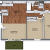 Floor plan: Two Bedroom Patio/Balcony