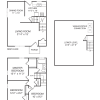 Floor plan: 3 Bedroom 1 Bath Townhouse