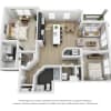 Floor plan: A1 - 2 Bedroom & 2 Bath Corner Apt Home