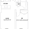 Floor plan: 1 Bedroom B