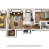 Floor plan: 1 Bed, 1 Bath
