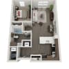 Floor plan: 1 Bed/1 Bath - A1A