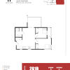 Floor plan: 2 Bed 1 Bath - 520 sqft