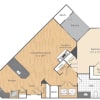 Floor plan: 1 Bed/1 Bath-A2-A7