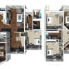 Floor plan: Three Bedroom Two Bathroom | Townhome