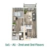 Floor plan: 1X1 A1