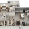 Floor plan: 2 bedroom 2 bathroom