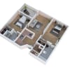 Floor plan: Two Bedroom Two Baths