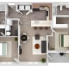 Floor plan: 2 Bed 2 Bath Apartment