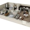 Floor plan: 2 BR Vue Courtyard