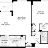 Floor plan: 1 Bedroom DD