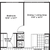 Floor plan: 1 Bedroom 1 Bath - A12